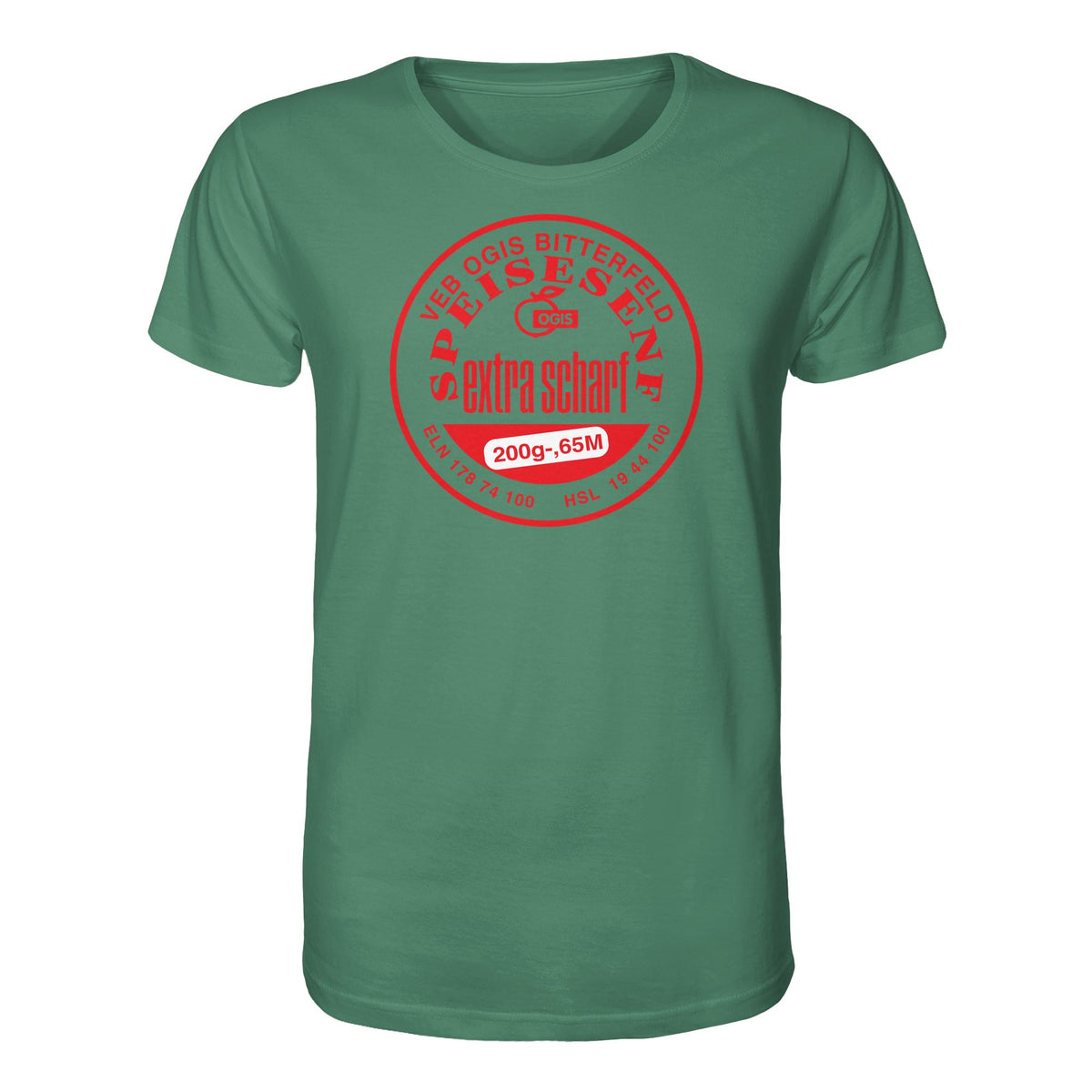 DDR Ostalgie Bio-Shirt Unisex • VEB OGIS BITTERFELD - SPEISESENF EXTRASCHARF