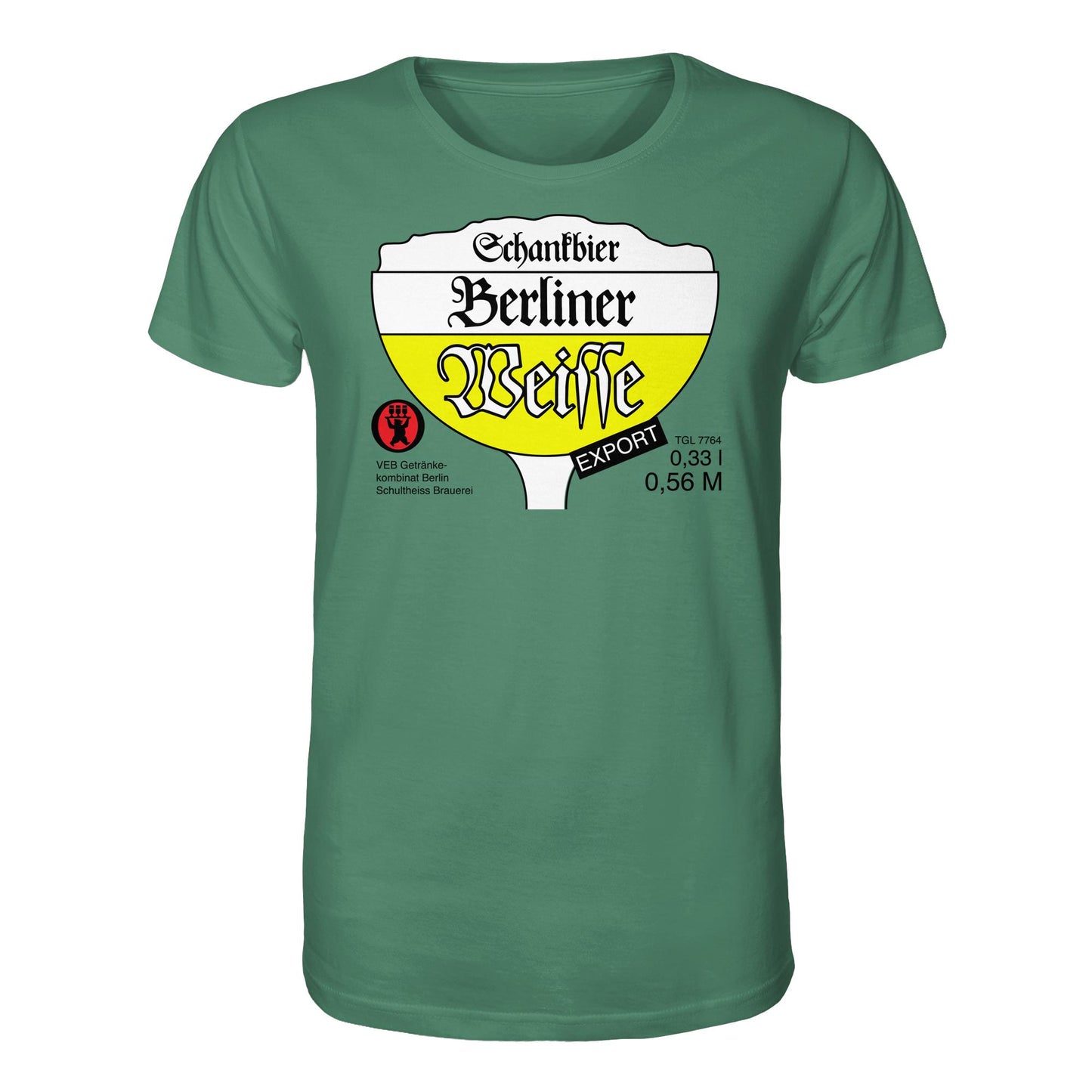 DDR Ostalgie Bio-Shirt Unisex • BERLINER WEISSE - VEB GETRÄNKEKOMBINAT BERLIN