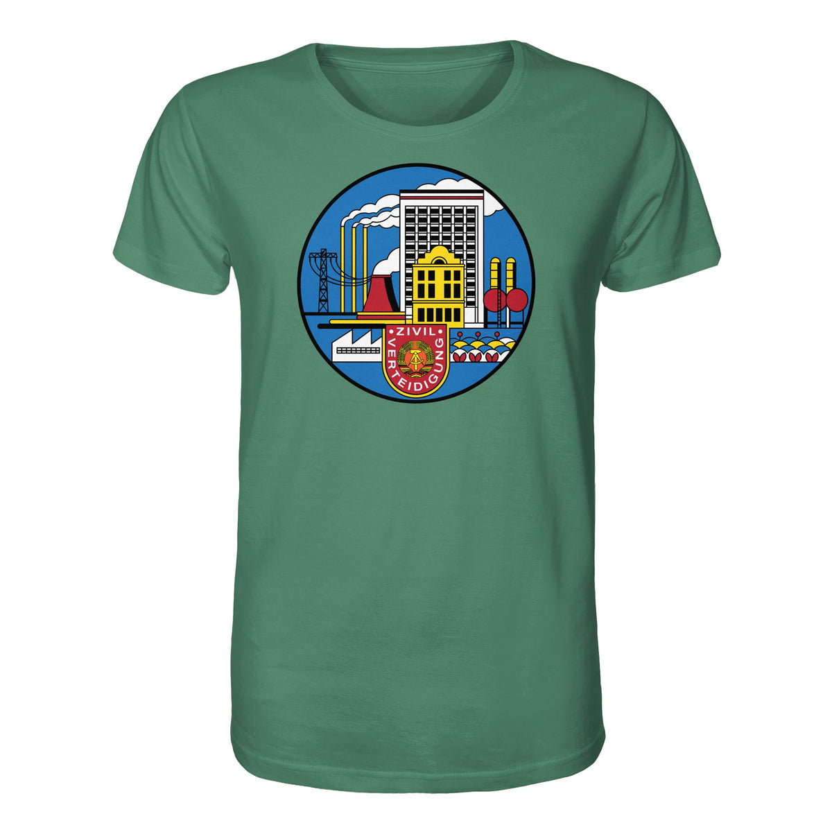 DDR Ostalgie Bio-Shirt Unisex • DDR ZIVILVERTEIDIGUNG (ORIGINAL GLAS-DESIGN)