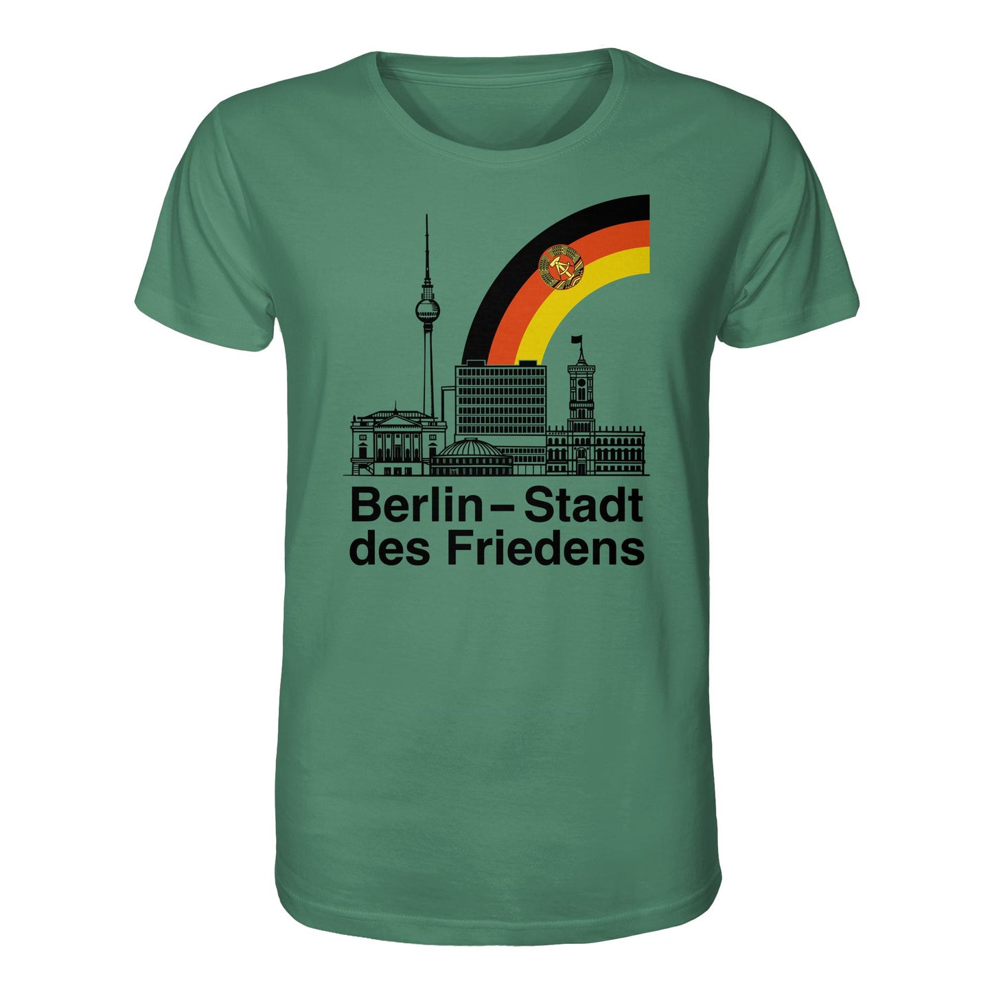 DDR Ostalgie Bio-Shirt Unisex • BERLIN - STADT DES FRIEDENS (ORIGINAL POSTSTEMPEL)