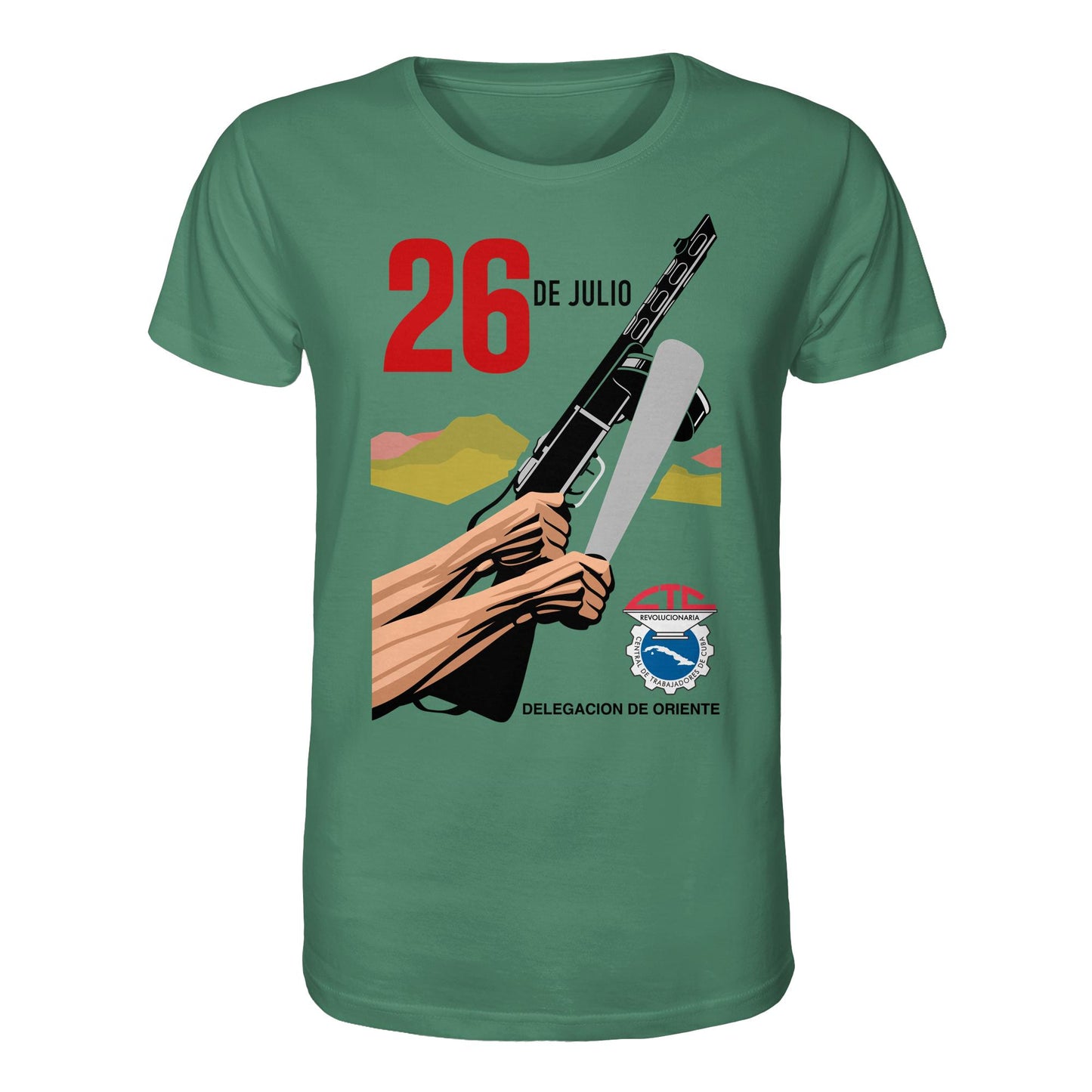 DDR Ostalgie Bio-Shirt Unisex • BEWEGUNG DES 26. JULI, KUBA (ORIGINAL POSTER)