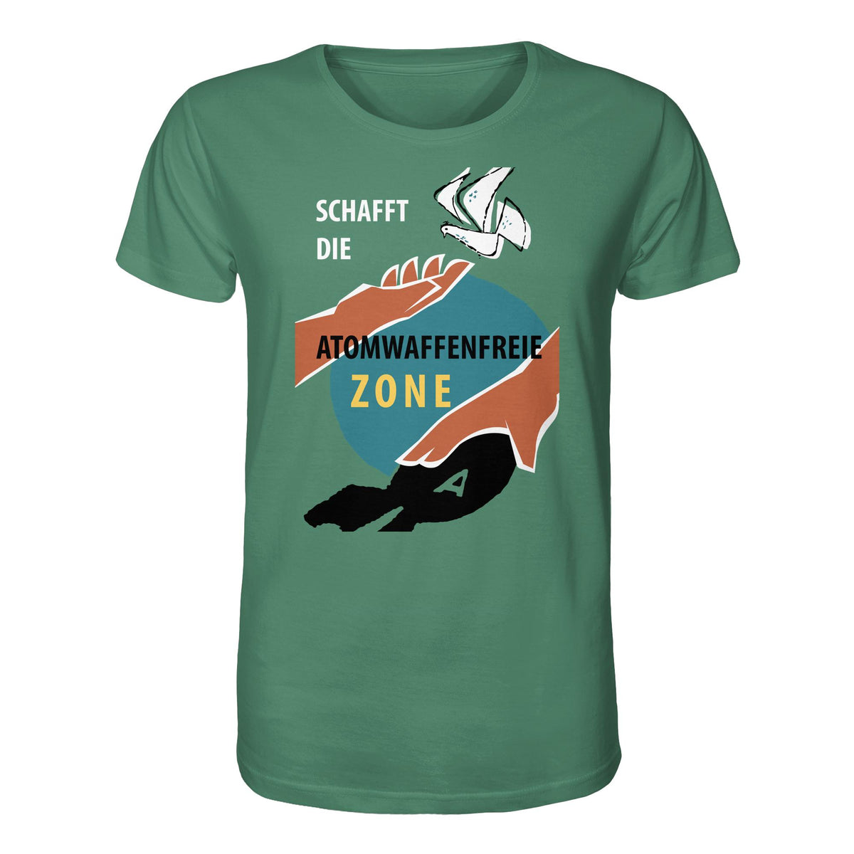 DDR Ostalgie Bio-Shirt Unisex • SCHAFFT DIE ATOMWAFFENFREIE ZONE (ORIGINAL-PLAKAT)