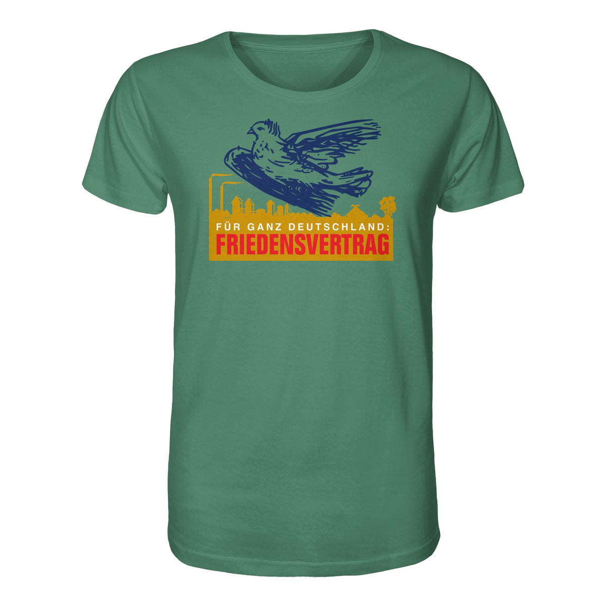 DDR Ostalgie Bio-Shirt Unisex • FRIEDENSVERTRAG FÜR GANZ DEUTSCHLAND (ORIGINAL-PIN)