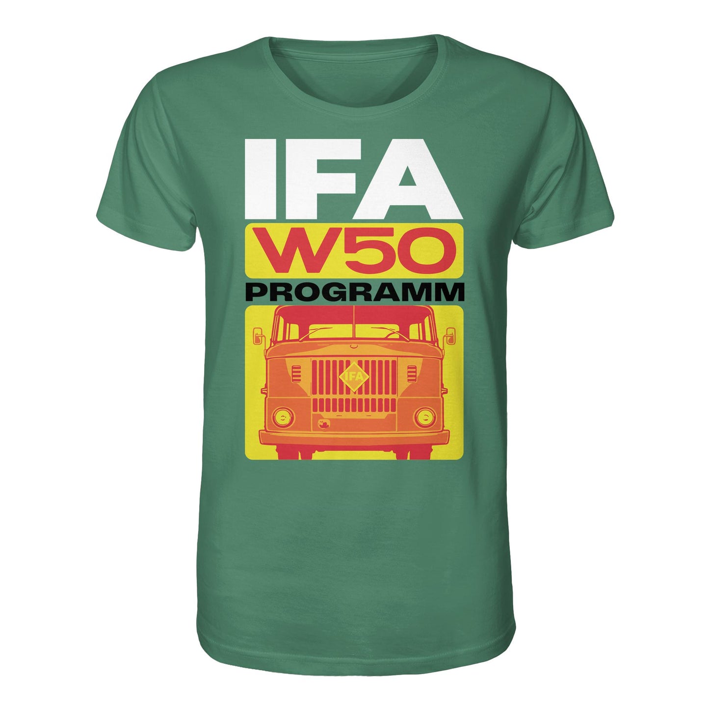 DDR Ostalgie Bio-Shirt Unisex • IFA W50 PROGRAMM (ORIGINAL COVER BROSCHÜRE)