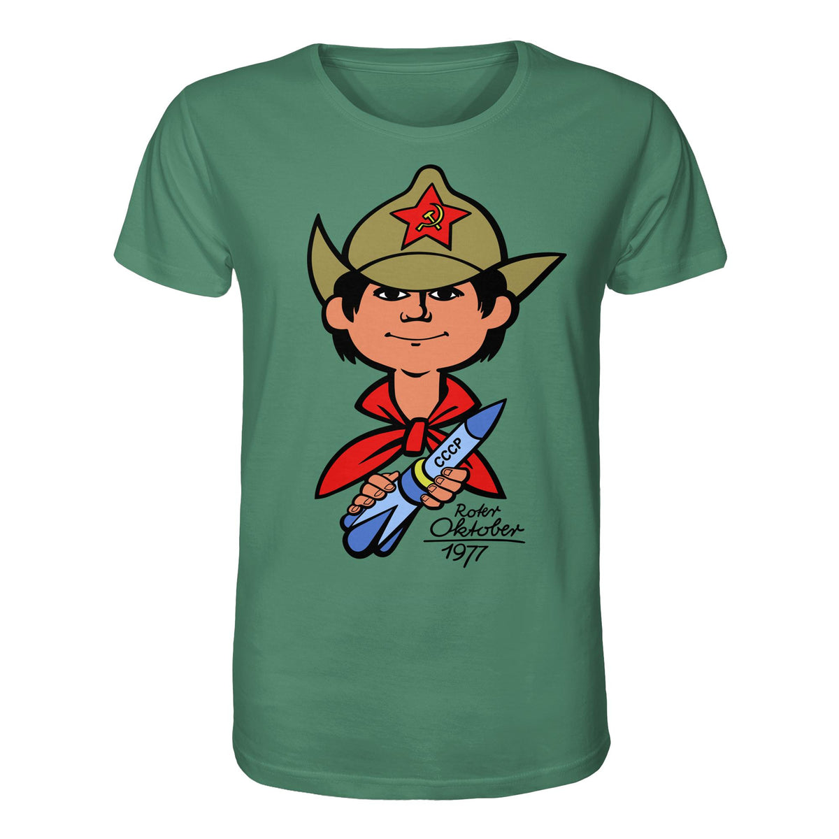 DDR Ostalgie Bio-Shirt Unisex • ROTER OKTOBER 1917 (ORIGINAL NICKI-MOTIV)