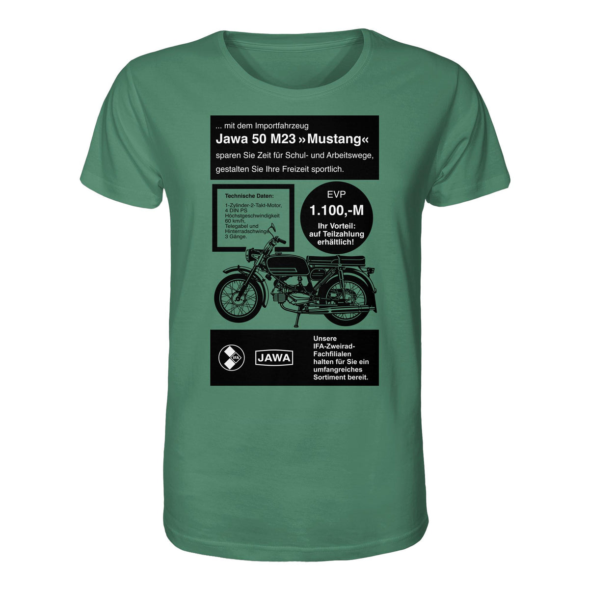 DDR Ostalgie Bio-Shirt Unisex • JAWA 50 M23 (ORIGINAL-PLAKAT)