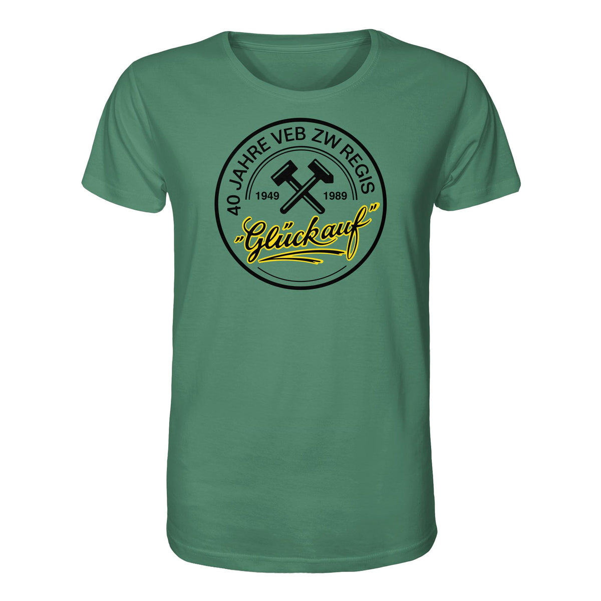 DDR Ostalgie Bio-Shirt Unisex • 40 JAHRE VEB ZW REGIS - GLÜCK AUF
