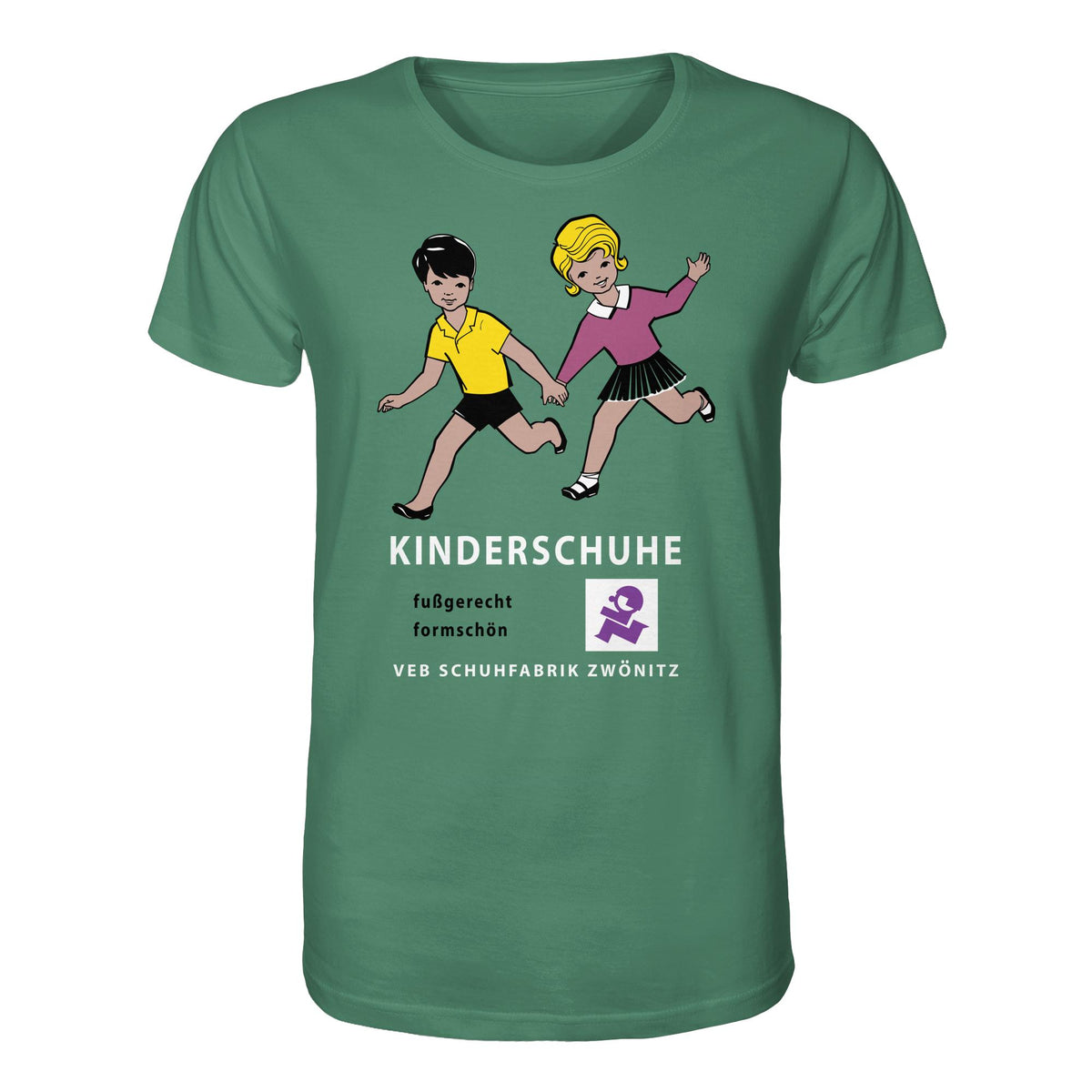 DDR Ostalgie Bio-Shirt Unisex • KINDERSCHUHE VEB SCHUHFABRIK ZWÖNITZ