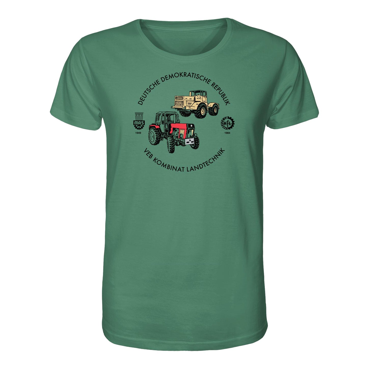 DDR Ostalgie Bio-Shirt Unisex • VEB KOMBINAT LANDTECHNIK (ORIGINAL GEDÄCHTNISTELLER)