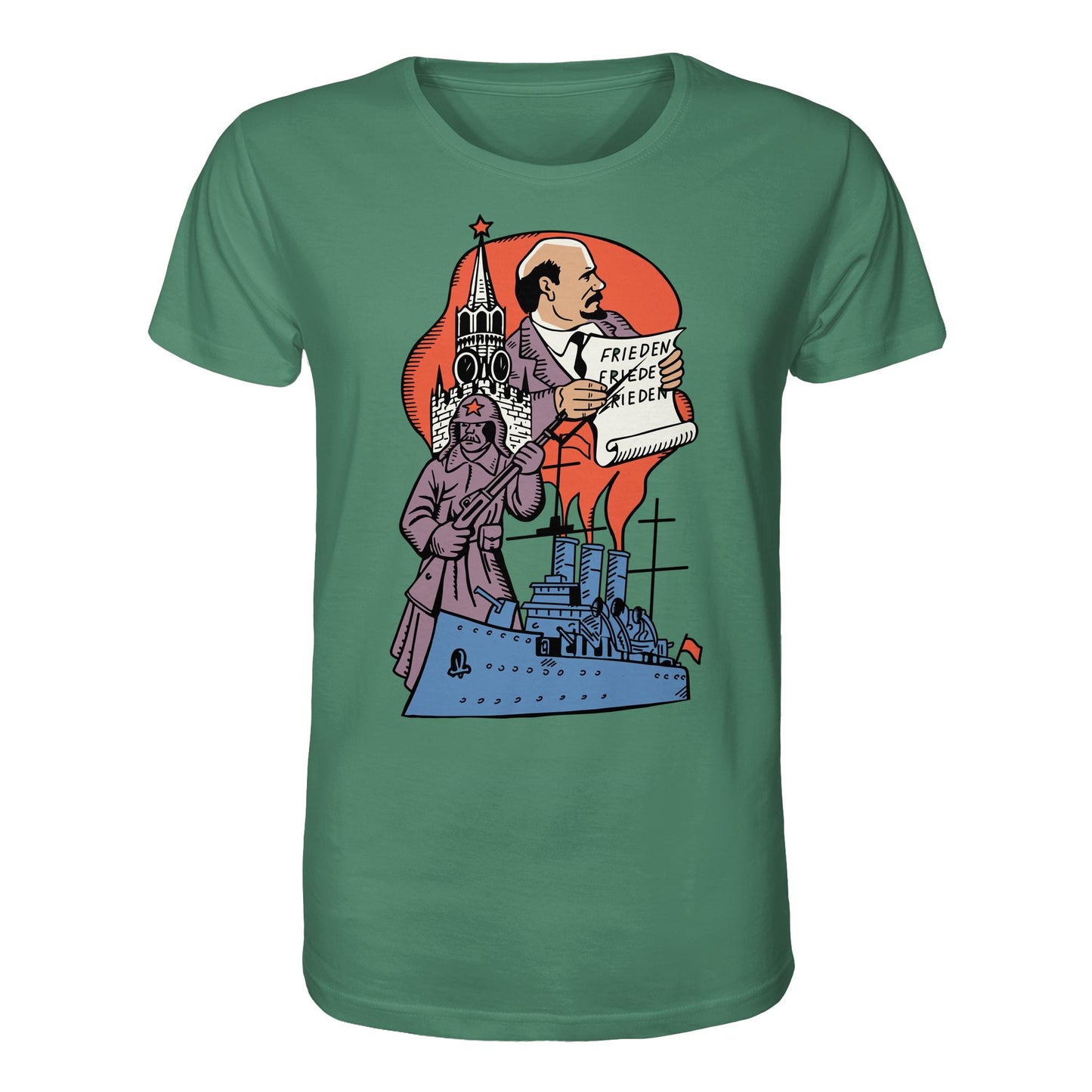DDR Ostalgie Bio-Shirt Unisex • JAHRESTAG OKTOBERREVOLUTION 1917 (ORIGINAL POSTSTEMPEL)