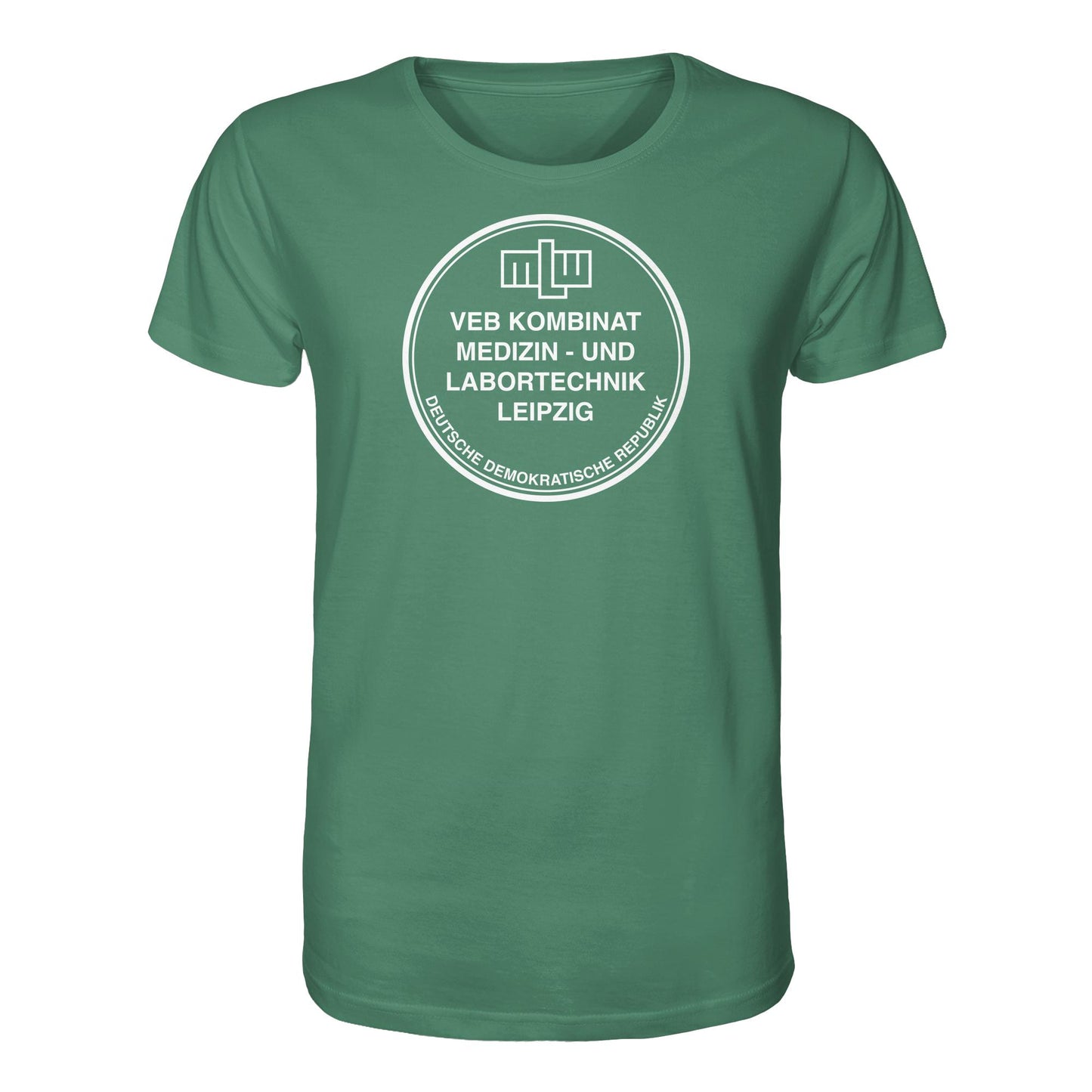 DDR Ostalgie Bio-Shirt Unisex • MLW VEB KOMBINAT MEDIZIN- UND LABORTECHNIK LEIPZIG