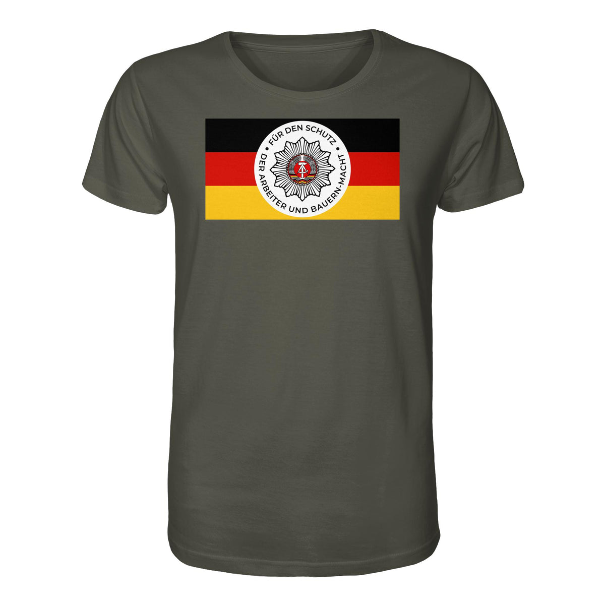 DDR Ostalgie Bio-Shirt Unisex • NVA - FÜR DEN SCHUTZ DER ARBEITER- UND BAUERNMACHT (ORIGINAL BANDEROLE)