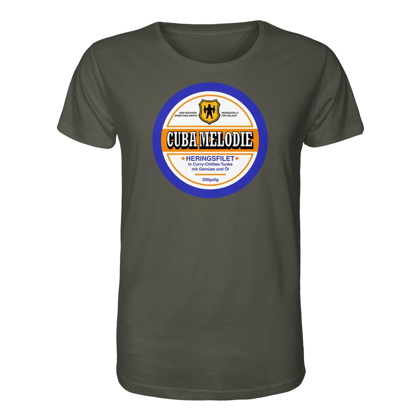 DDR Ostalgie Bio-Shirt Unisex • CUBA MELODIE HERINGSFILET - VEB FISCHVERARBEITUNG BARTH