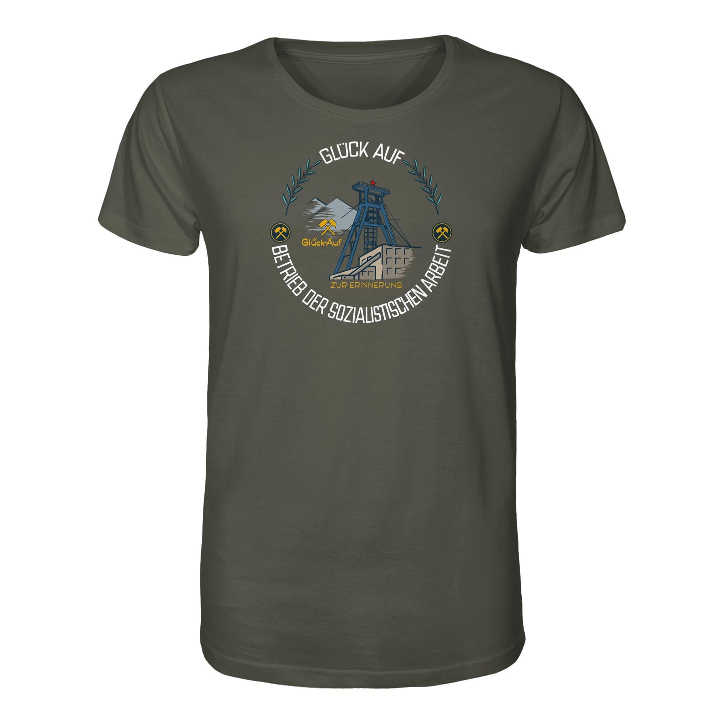 DDR Ostalgie Bio-Shirt Unisex • WISMUT - GLÜCK AUF