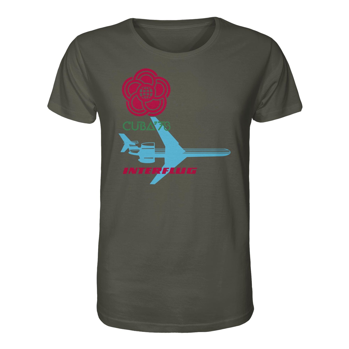 DDR Ostalgie Bio-Shirt Unisex • INTERFLUG BERLIN - CUBA WELTFESTSPIELE 1978 (ORIGINAL SONDERSTEMPEL)