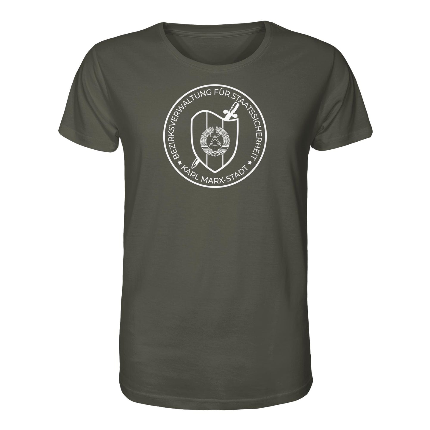 DDR Ostalgie Bio-Shirt Unisex • BEZIRKSVERWALTUNG STAATSSICHERHEIT KARL MARX STADT