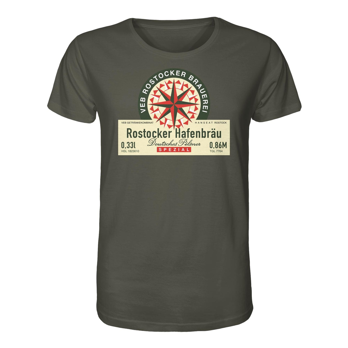 DDR Ostalgie Bio-Shirt Unisex • VEB GETRÄNKEKOMBINAT HANSEAT ROSTOCK - HAFENBRÄU