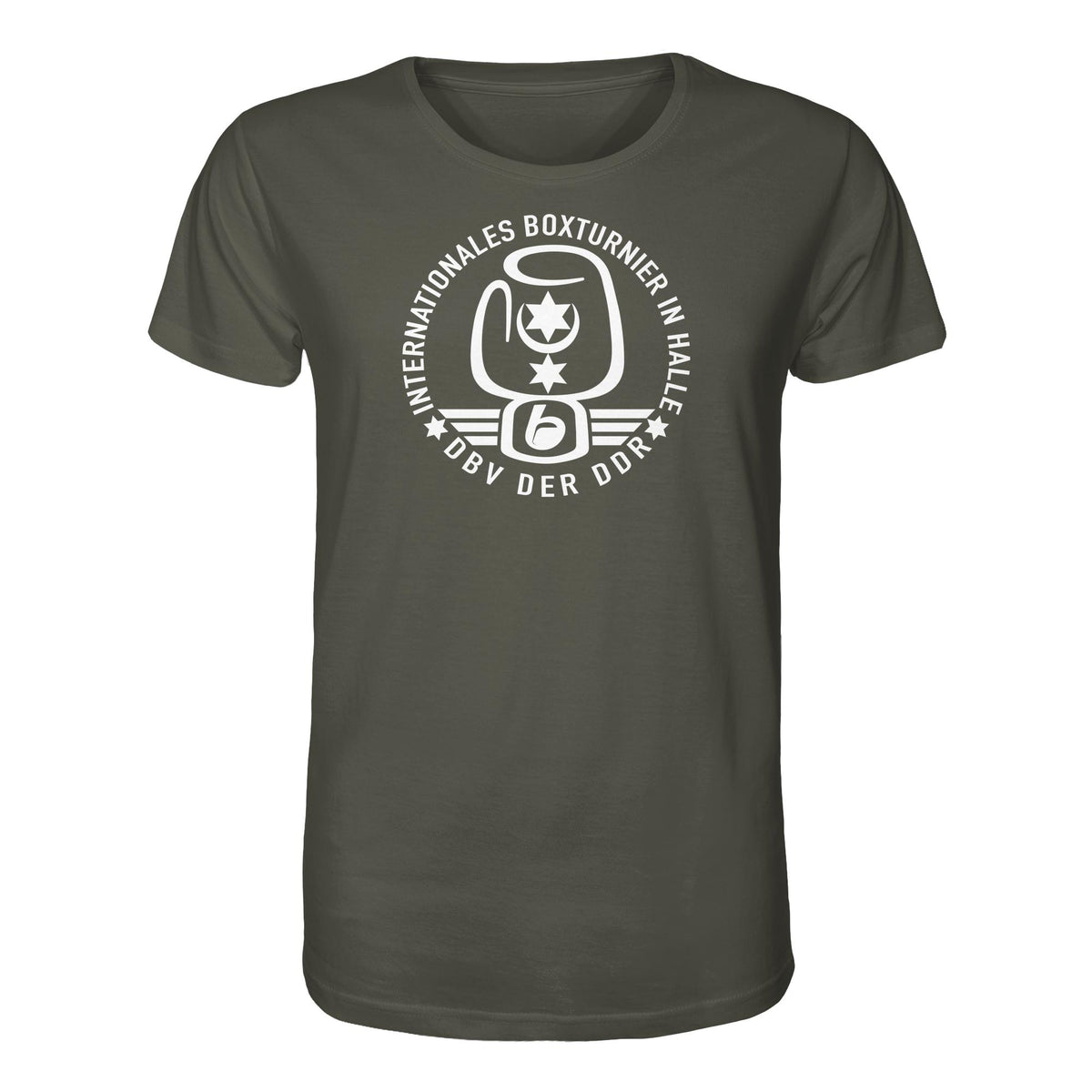 DDR Ostalgie Bio-Shirt Unisex • INTERNATIONALES BOXTURNIER HALLE - DBV DER DDR