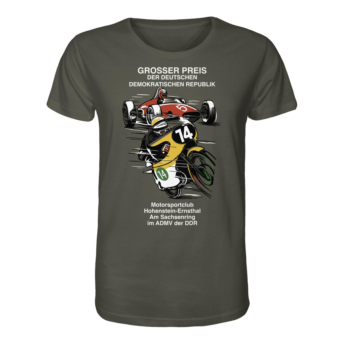 DDR Ostalgie Bio-Shirt Unisex • MOTORSPORT HOHENSTEIN-ERNSTHAL - GROSSER PREIS DER DDR