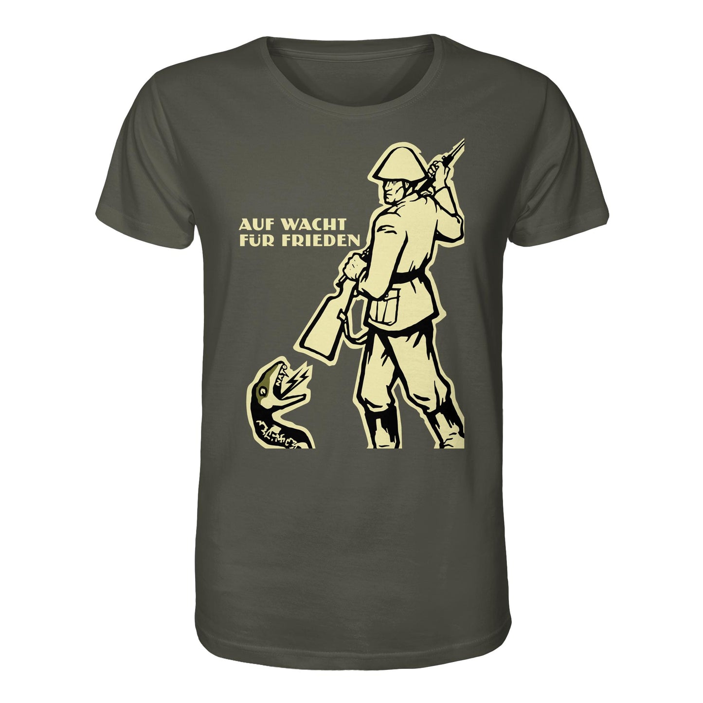 DDR Ostalgie Bio-Shirt Unisex • NVA - AUF WACHT FÜR FRIEDEN, ANTI-NATO (ORIGINAL PLAKAT)