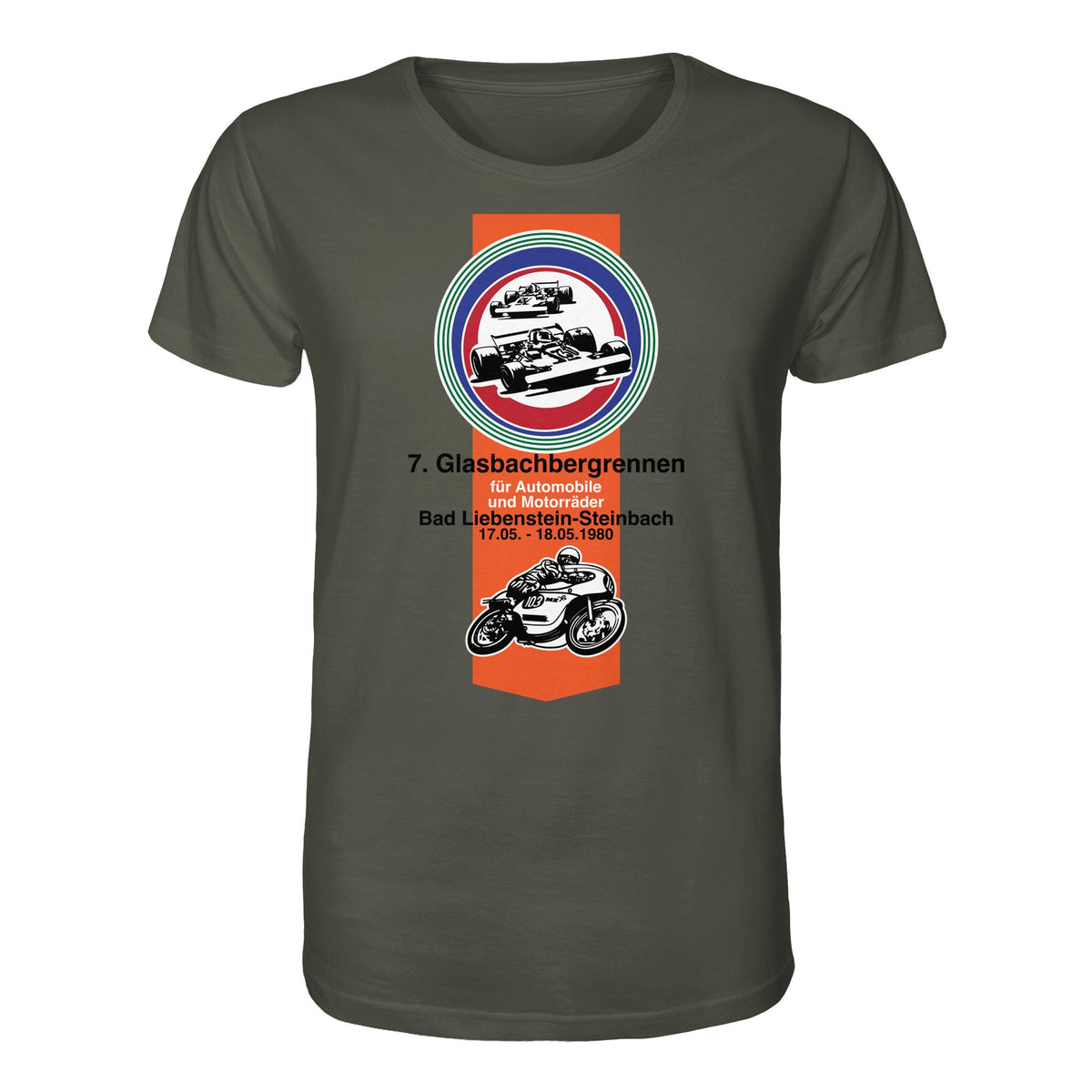 DDR Ostalgie Bio-Shirt Unisex • GLASBACHBERGRENNEN BAD LIEBENSTEIN (ORIGINAL WIMPEL)