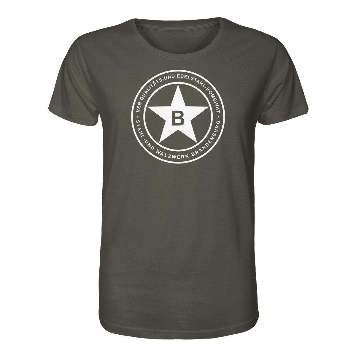 DDR Ostalgie Bio-Shirt Unisex • VEB QUALITÄTS- UND EDELSTAHL-KOMBINAT BRANDENBURG