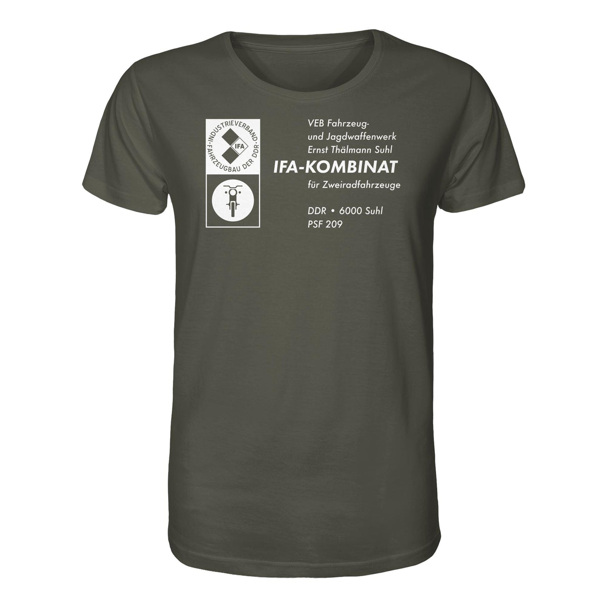DDR Ostalgie Bio-Shirt Unisex • VEB FAHRZEUG- UND JAGDWAFFENWERK ERNST THÄLMANN SUHL