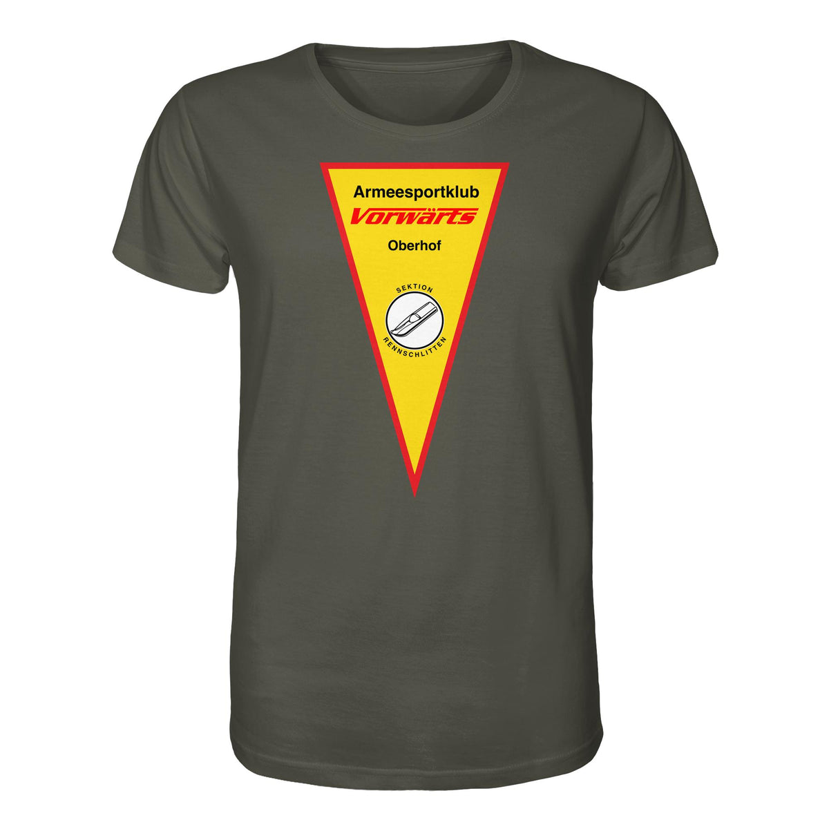 DDR Ostalgie Bio-Shirt Unisex • ARMEESPORTKLUB VORWÄRTS OBERHOF - RENNSCHLITTEN