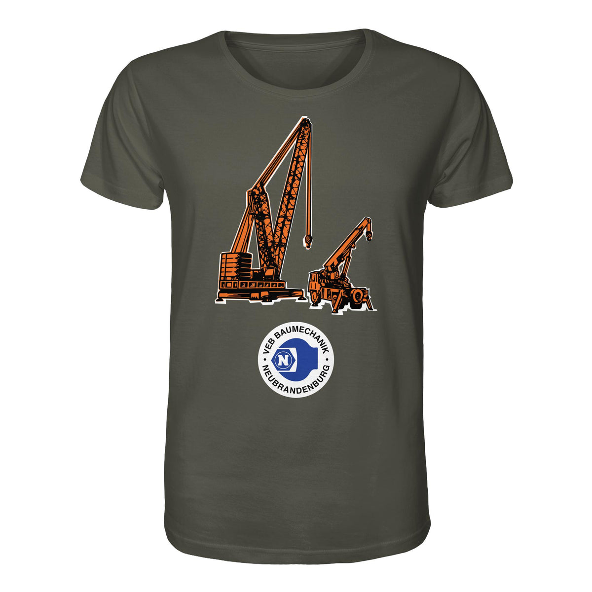 DDR Ostalgie Bio-Shirt Unisex • VEB BAUMECHANIK NEUBRANDENBURG