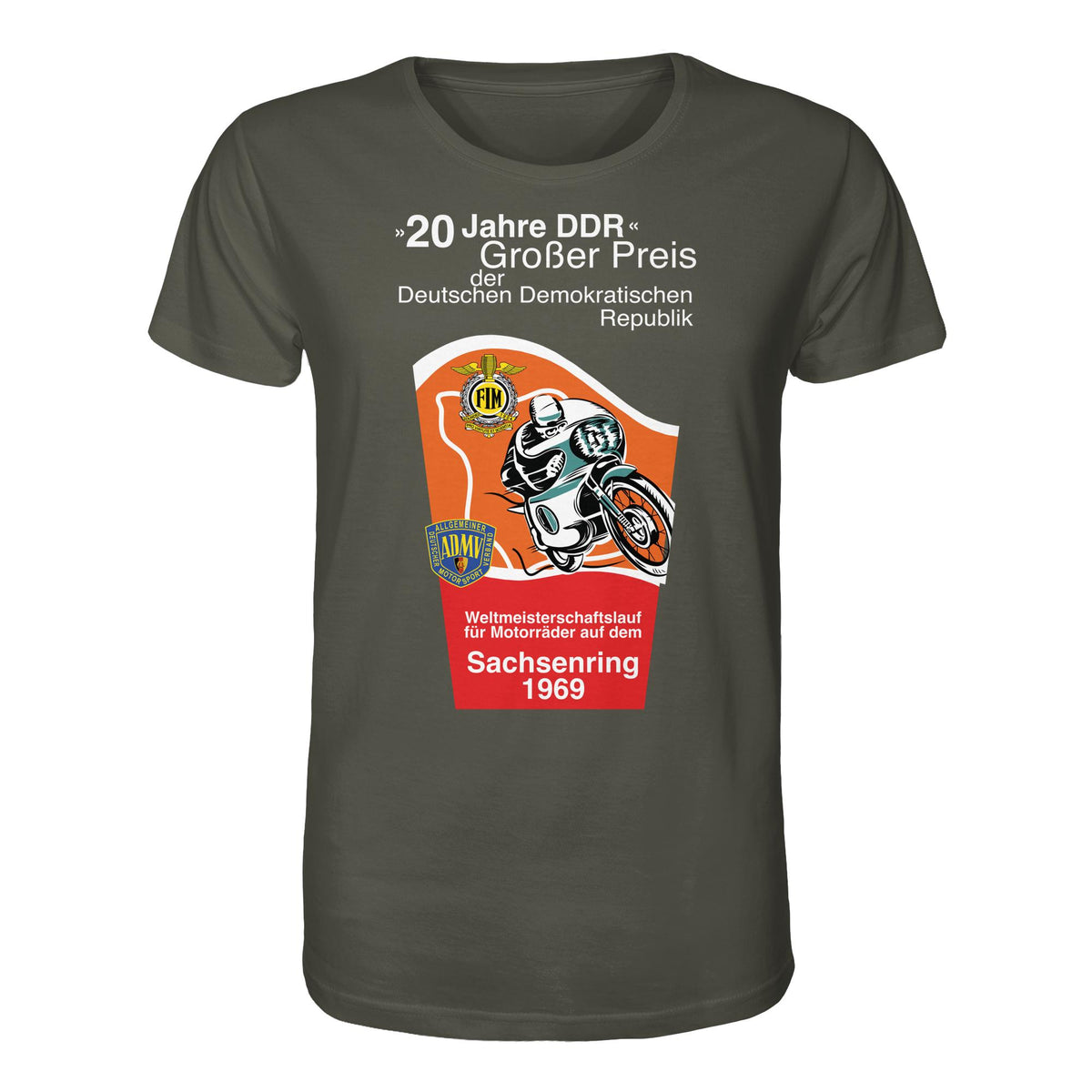 DDR Ostalgie Bio-Shirt Unisex • SACHSENRING 1969, WELTMEISTERSCHAFTSLAUF