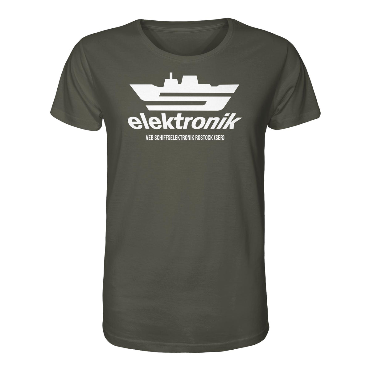 DDR Ostalgie Bio-Shirt Unisex • VEB SCHIFFSELEKTRONIK ROSTOCK