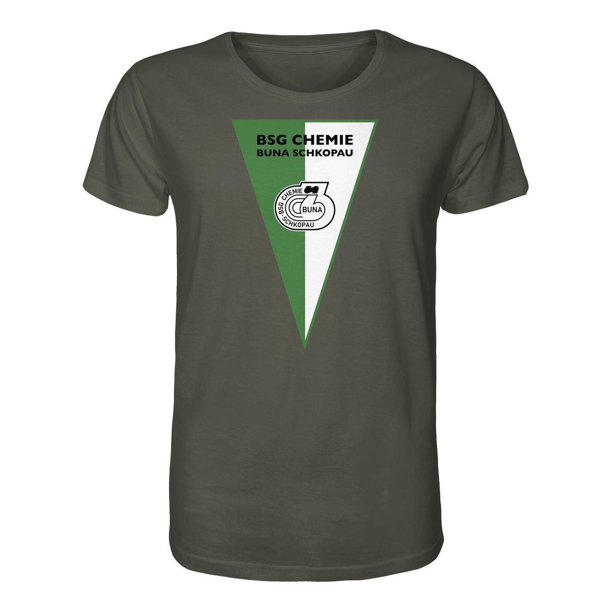 DDR Ostalgie Bio-Shirt Unisex • BSG CHEMIE BUNA SCHKOPAU (ORIGINALWIMPEL)