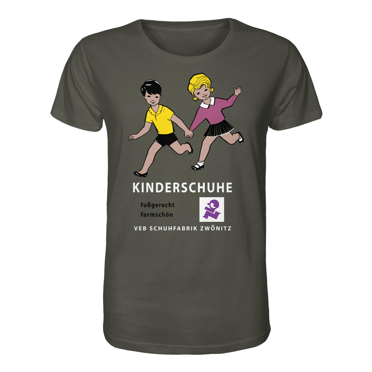 DDR Ostalgie Bio-Shirt Unisex • KINDERSCHUHE VEB SCHUHFABRIK ZWÖNITZ