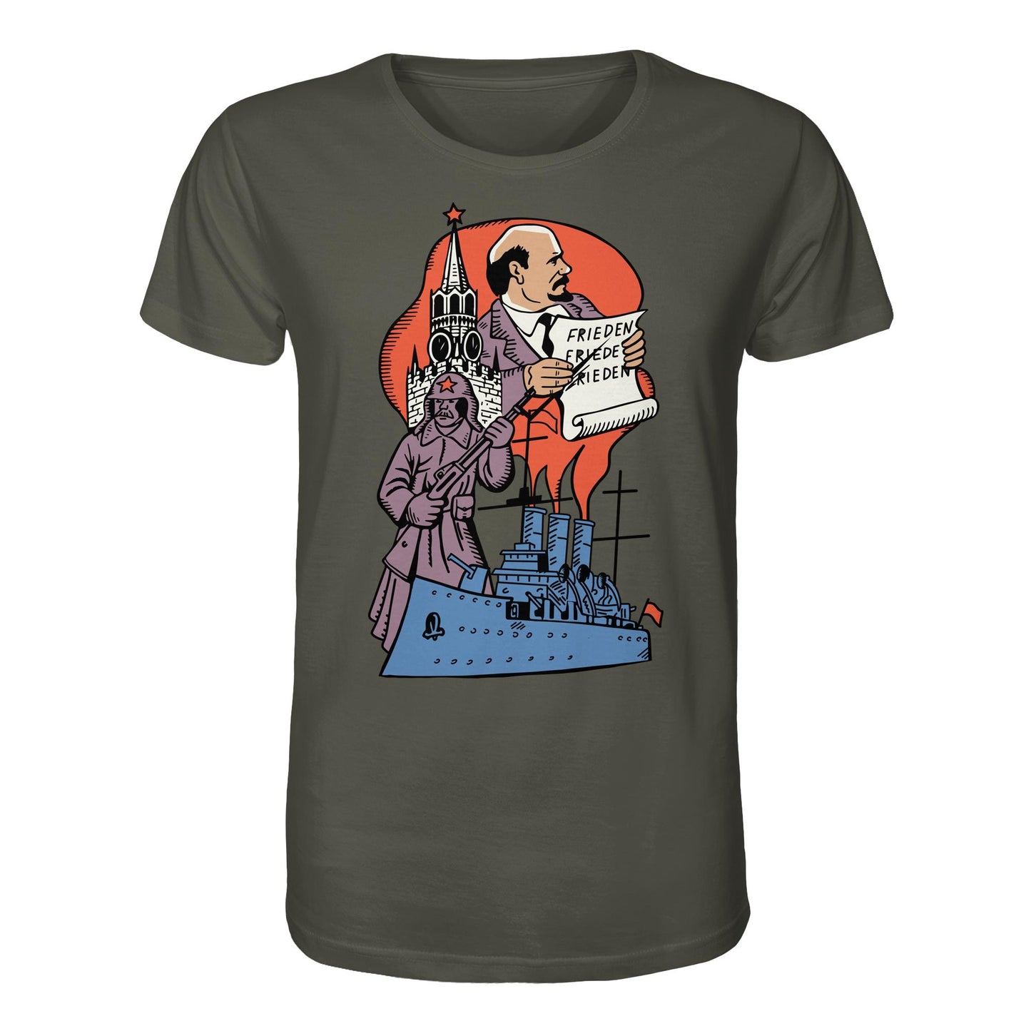 DDR Ostalgie Bio-Shirt Unisex • JAHRESTAG OKTOBERREVOLUTION 1917 (ORIGINAL POSTSTEMPEL)