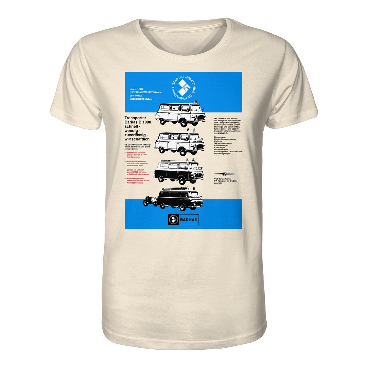 DDR Ostalgie Bio-Shirt Unisex • IFA BARKAS B 1000 (ORIGINAL-PLAKAT)