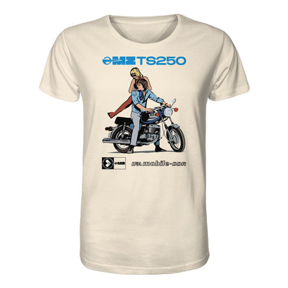 ORGANIC BIO SHIRT UNISEX • MZ TS 250 BLAU (ORIGINAL DDR-PLAKAT)