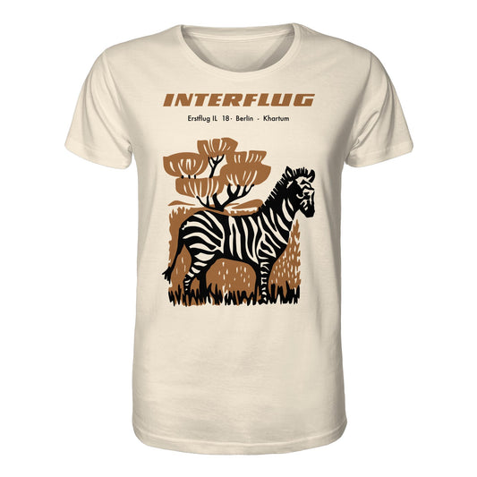 DDR Ostalgie Bio-Shirt Unisex • INTERFLUG BERLIN - KHARTUM (ORIGINAL SONDERSTEMPEL)
