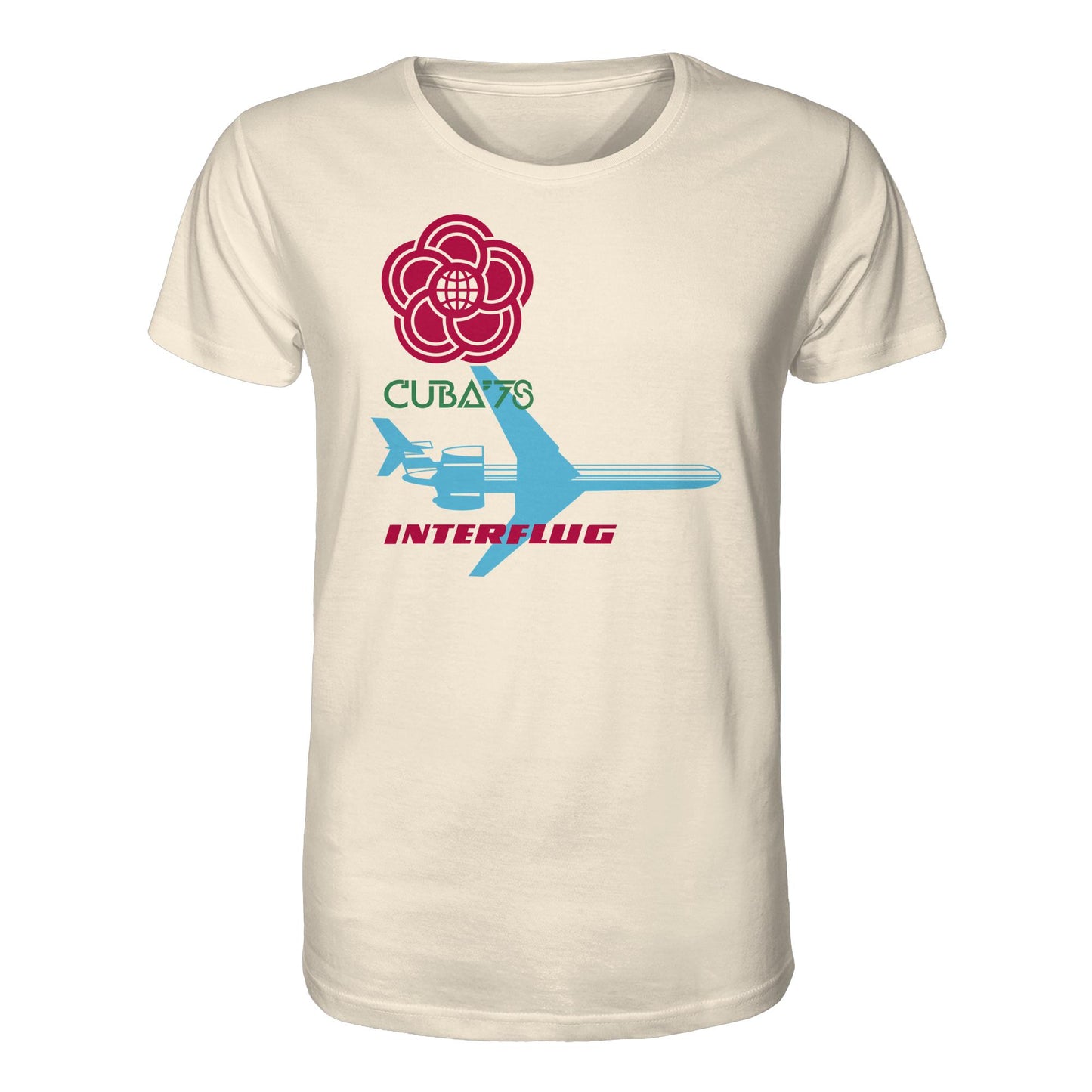 DDR Ostalgie Bio-Shirt Unisex • INTERFLUG BERLIN - CUBA WELTFESTSPIELE 1978 (ORIGINAL SONDERSTEMPEL)