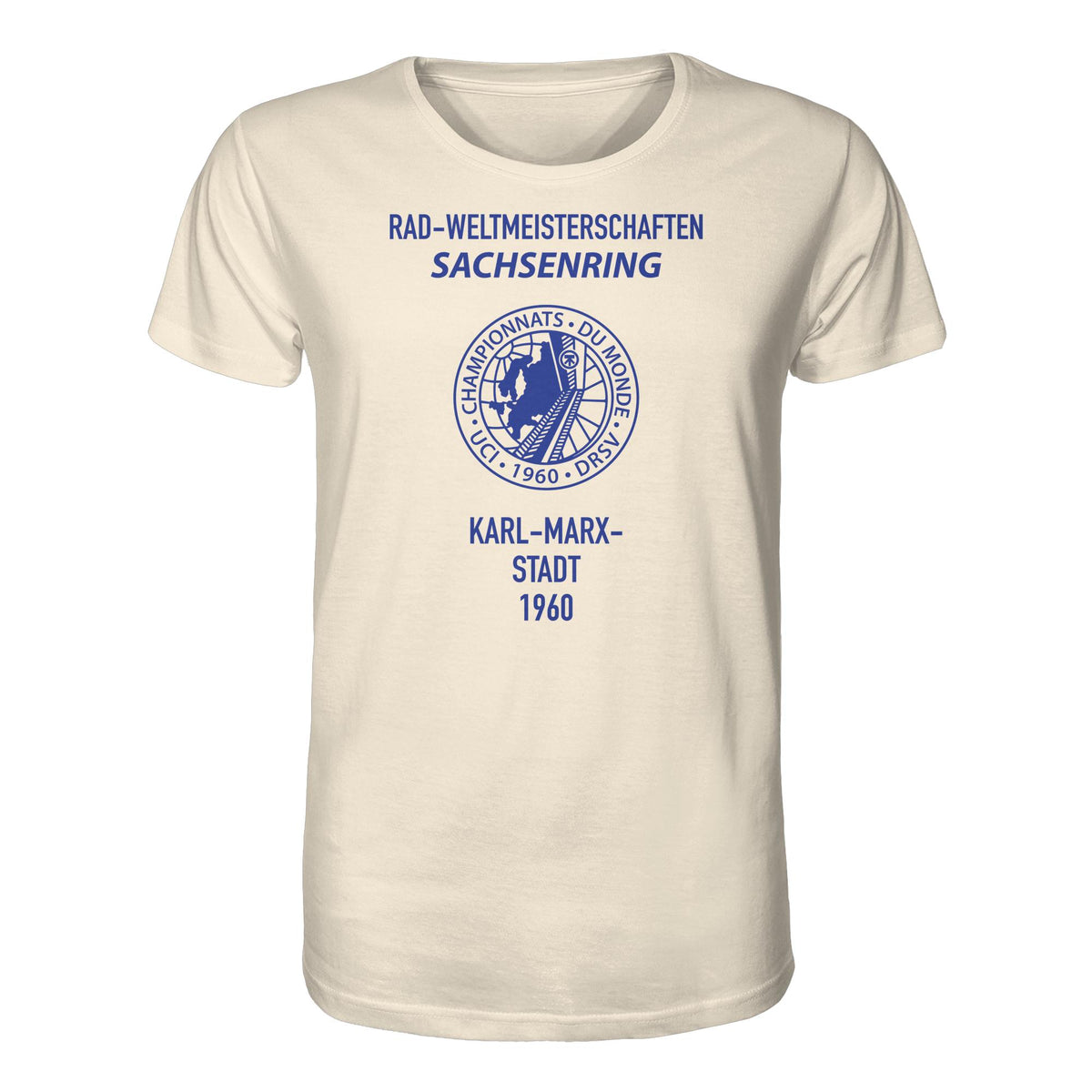 DDR Ostalgie Bio-Shirt Unisex • RADWELTMEISTERSCHAFTEN SACHSENRING, KARL-MARX-STADT