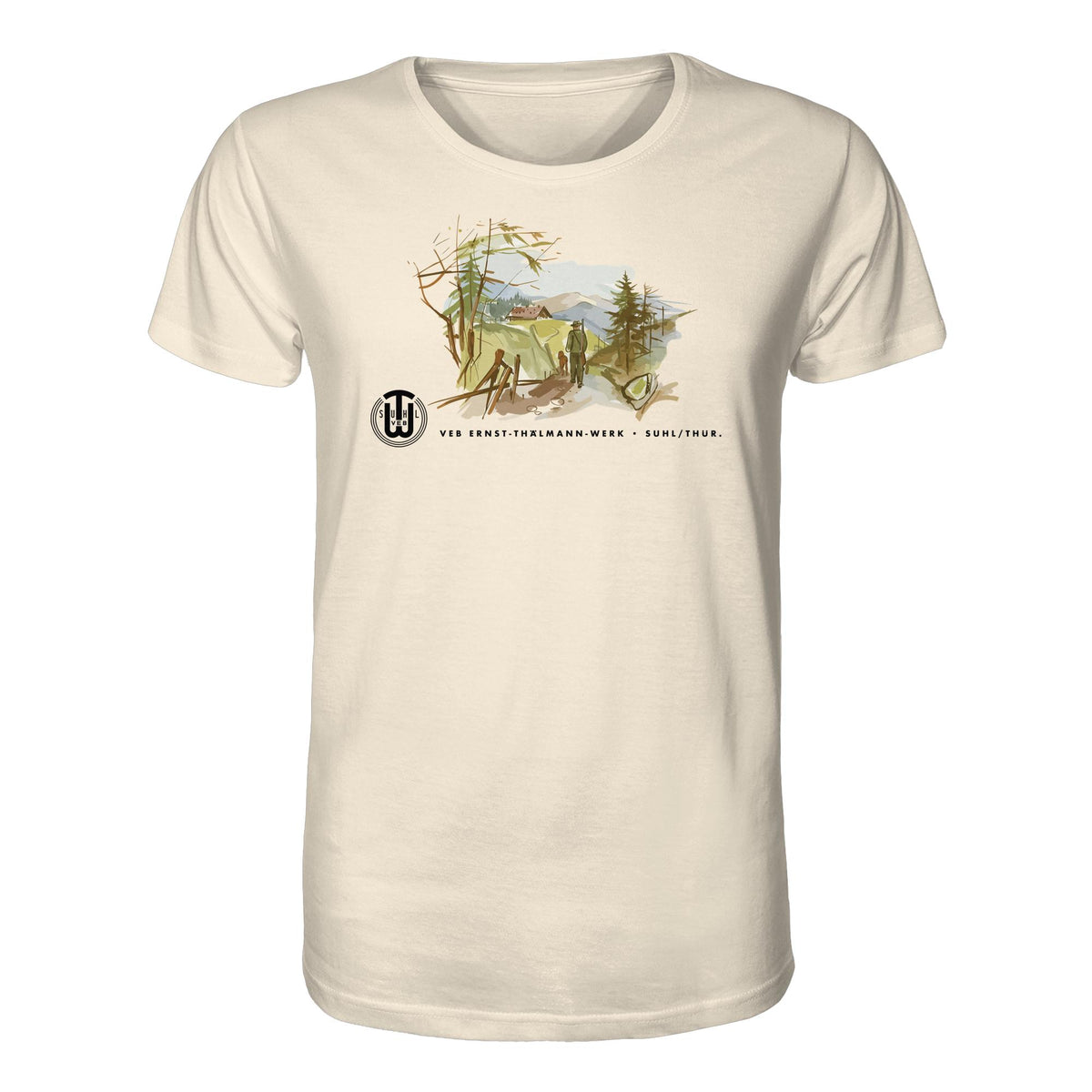 DDR Ostalgie Bio-Shirt Unisex • VEB SUHL ERNST-THÄLMANN-WERK (ORIGINAL-PROSPEKT)