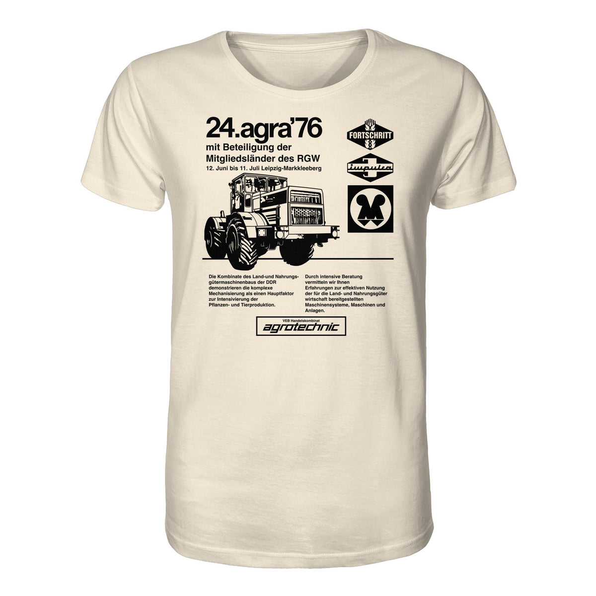 DDR Ostalgie Bio-Shirt Unisex • AGRA 1976, LEIPZIG-MARKKLEEBERG