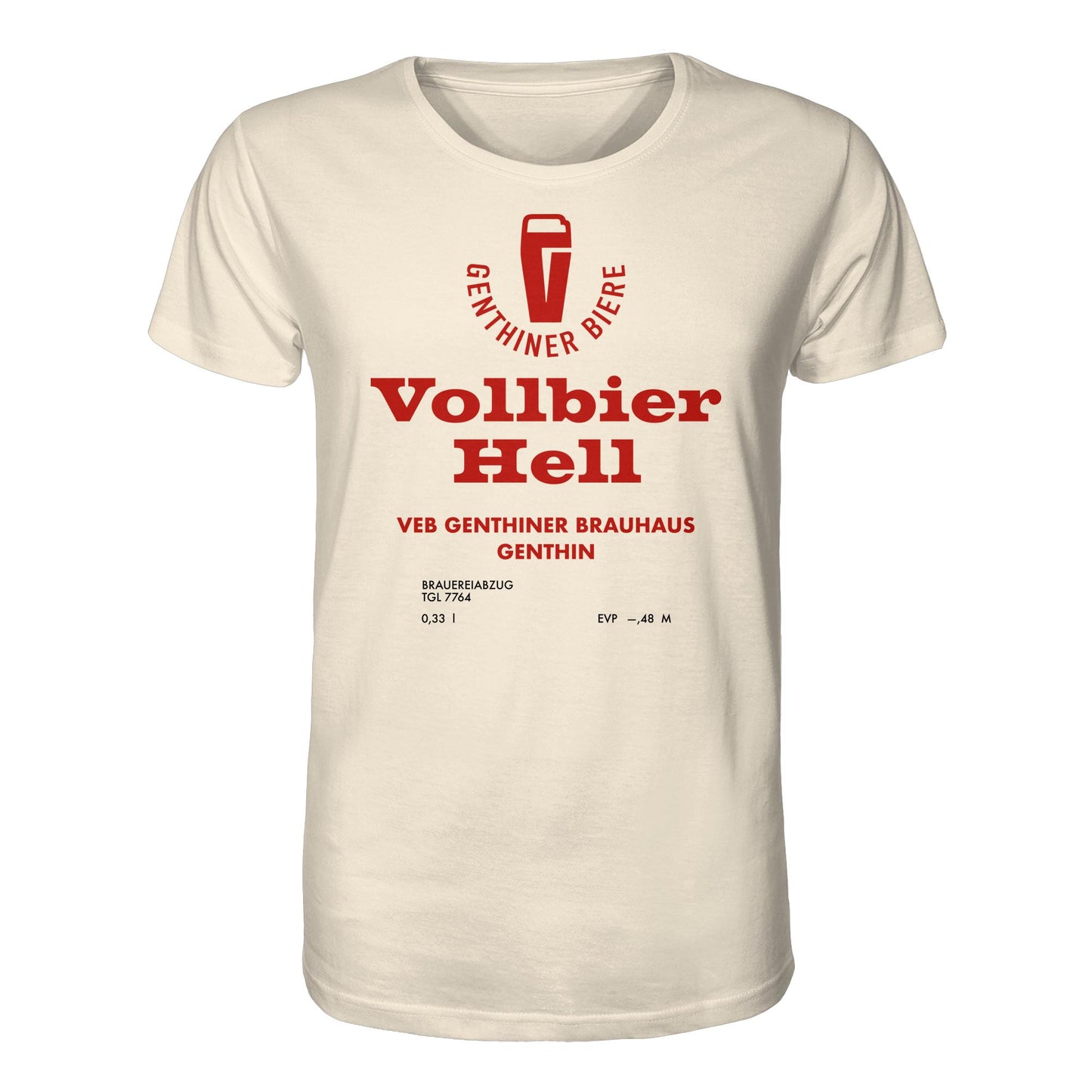 DDR Ostalgie Bio-Shirt Unisex • VEB GENTHINER BRAUHAUS