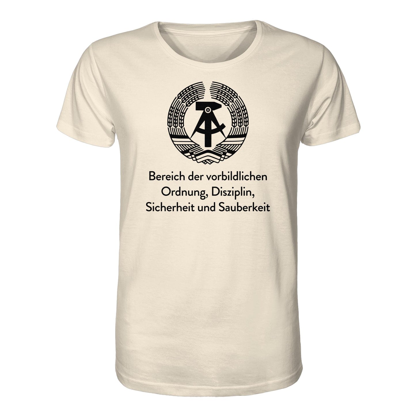 DDR Ostalgie Bio-Shirt Unisex • BEREICH DER VORBILDLICHEN ORDNUNG (ORIGINAL SCHILD)