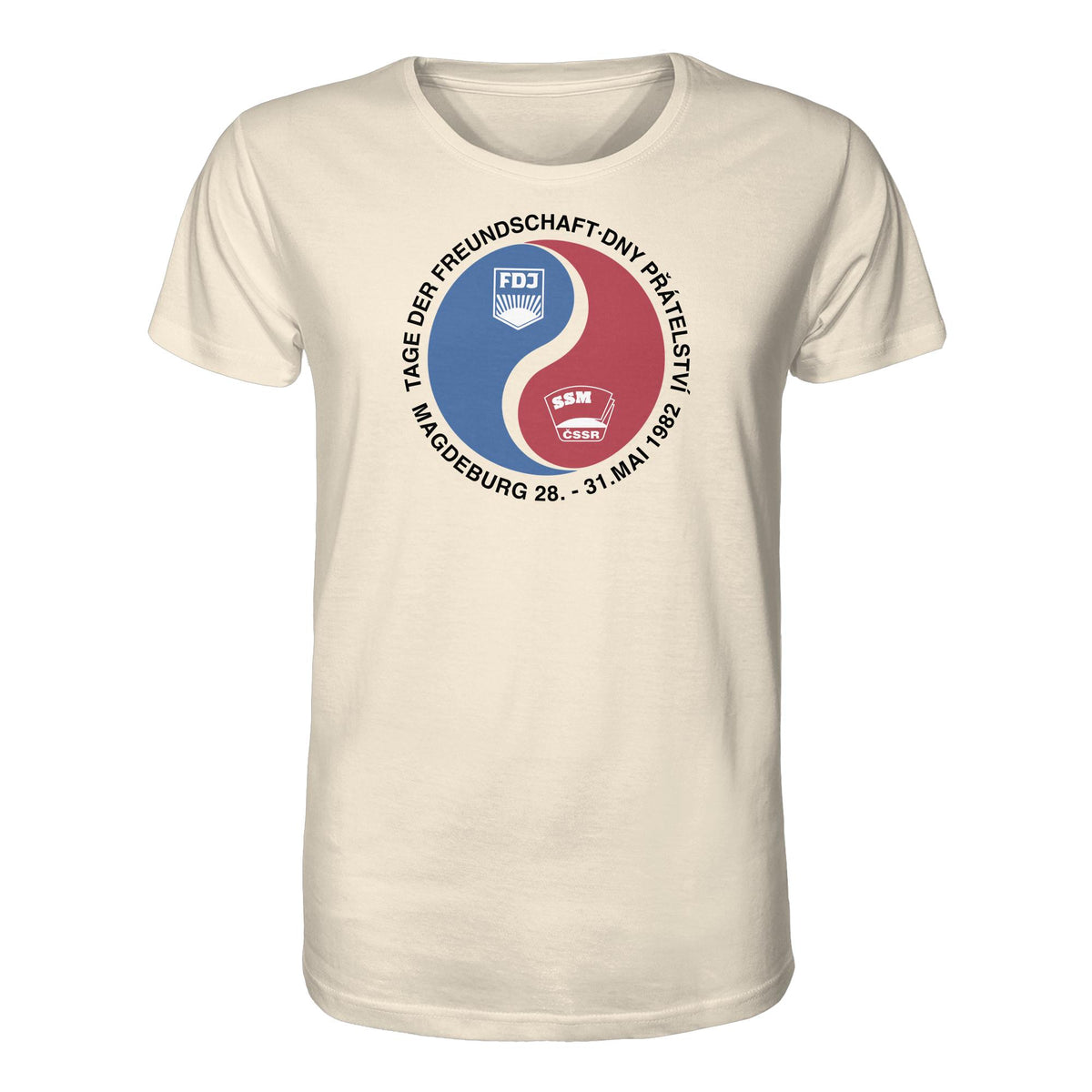 DDR Ostalgie Bio-Shirt Unisex • TAG DER FREUNDSCHAFT MAGDEBURG 1982 DDR-CSSR