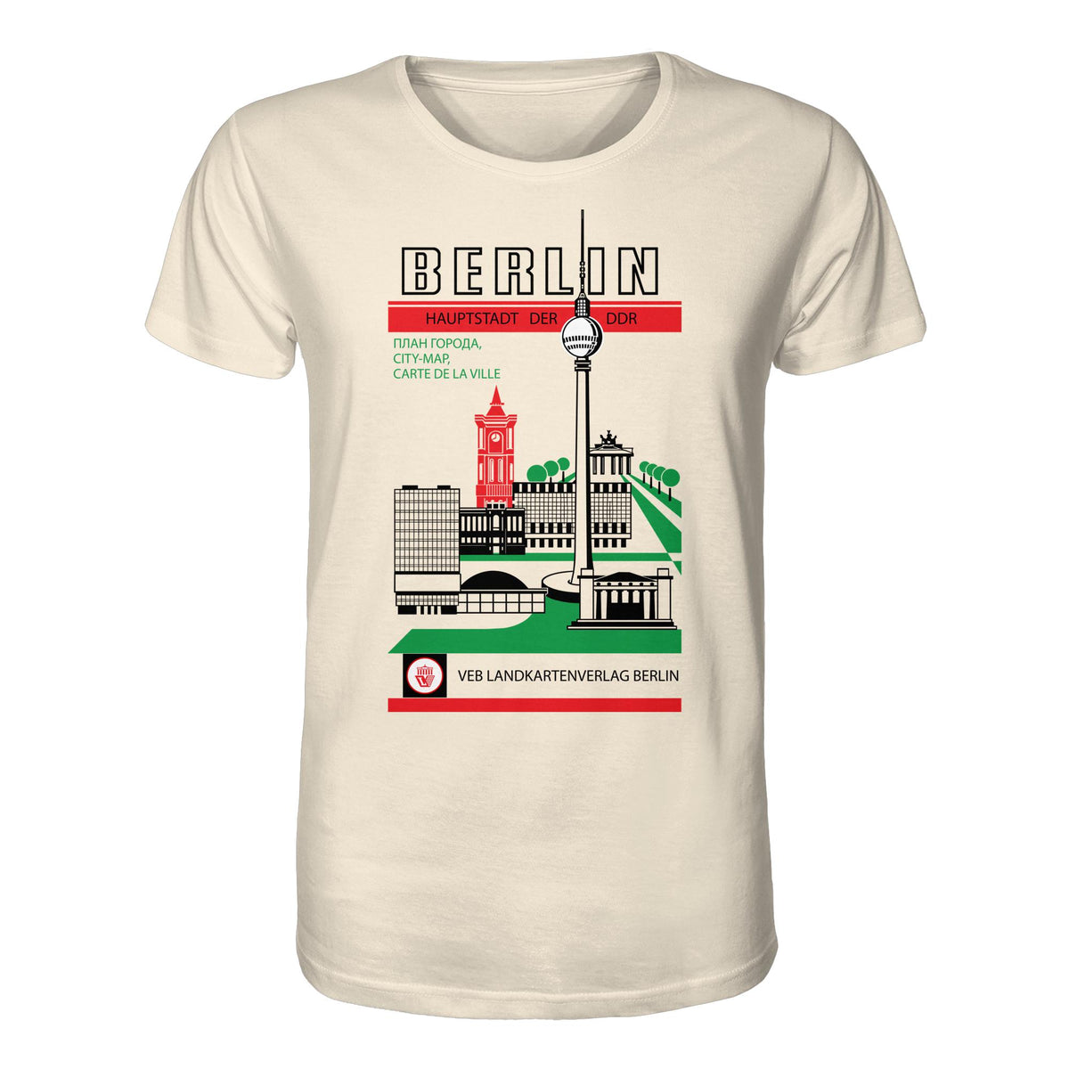 DDR Ostalgie Bio-Shirt Unisex • BERLIN, HAUPTSTADT DER DDR (ORIGINAL TITEL STADTFÜHRER)