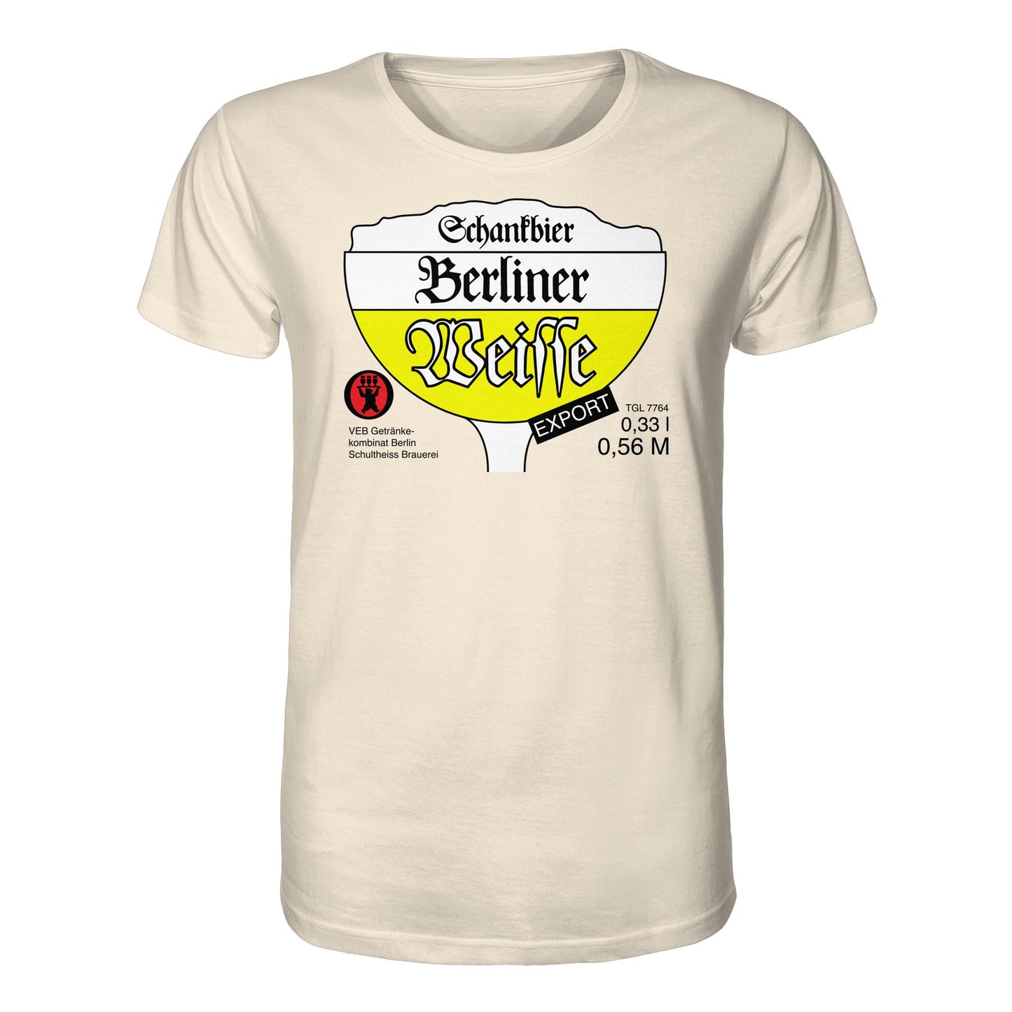 DDR Ostalgie Bio-Shirt Unisex • BERLINER WEISSE - VEB GETRÄNKEKOMBINAT BERLIN