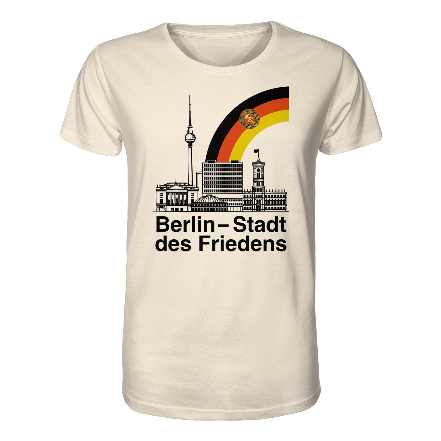 DDR Ostalgie Bio-Shirt Unisex • BERLIN - STADT DES FRIEDENS (ORIGINAL POSTSTEMPEL)