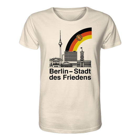 DDR Ostalgie Bio-Shirt Unisex • BERLIN - STADT DES FRIEDENS (ORIGINAL POSTSTEMPEL)