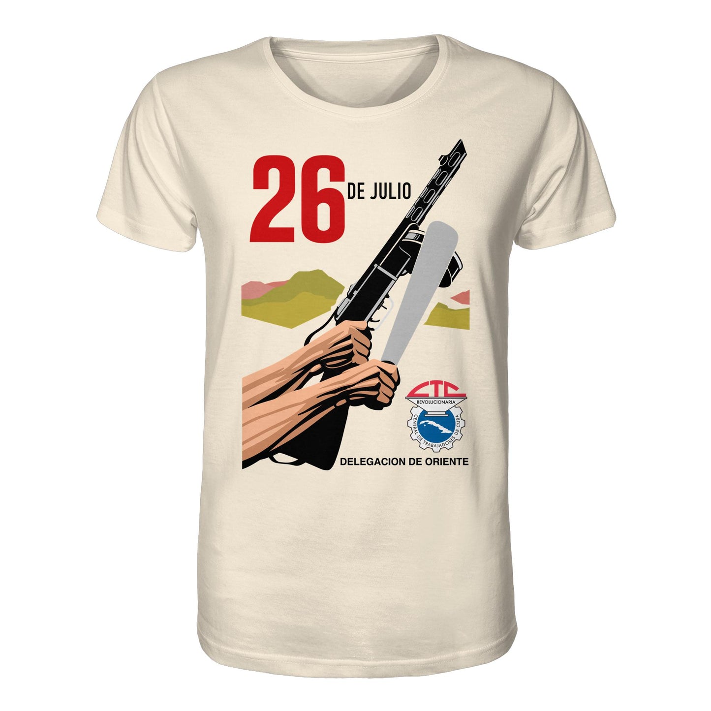 DDR Ostalgie Bio-Shirt Unisex • BEWEGUNG DES 26. JULI, KUBA (ORIGINAL POSTER)