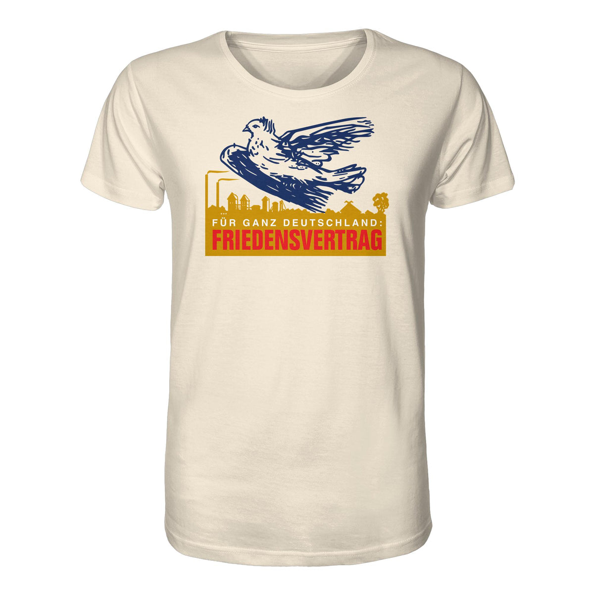 DDR Ostalgie Bio-Shirt Unisex • FRIEDENSVERTRAG FÜR GANZ DEUTSCHLAND (ORIGINAL-PIN)
